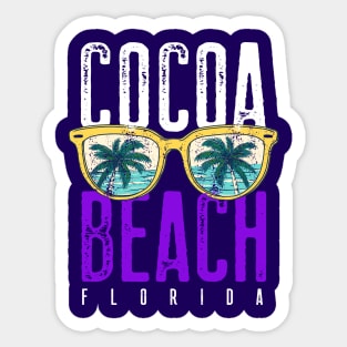 Cocoa Beach Florida Gifts Palm Trees Retro Souvenirs Cocoa Beach Florida Sticker